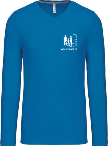 WSV T-Shirt Lange Mouwen HEREN v-hals royalblue (K358)