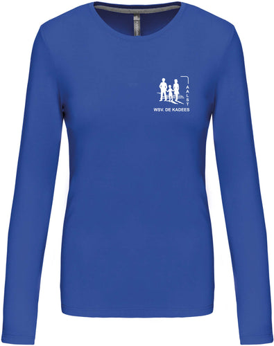 WSV T-Shirt Lange Mouwen DAMES ronde hals royalblue (K383)
